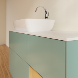 Тумба под раковину Villeroy & Boch Finion 120х50,1 см с подсветкой МДФ оливковый матовый лак/стекло белое матовое F811HFGM