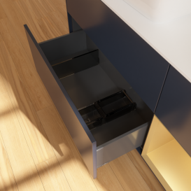 Тумба под раковину Villeroy & Boch Finion 120х50,1 см с подсветкой МДФ темно-синий матовый лак/стекло белое матовое F811HFHG