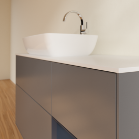 Тумба под раковину Villeroy & Boch Finion 120х50,1 см с подсветкой МДФ антрацит матовый лак/стекло белое матовое F811HGGK