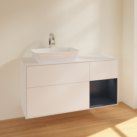 Тумба под раковину Villeroy & Boch Finion 120х50,1 см с подсветкой МДФ белый матовый лак/стекло белое матовое F811HGMT