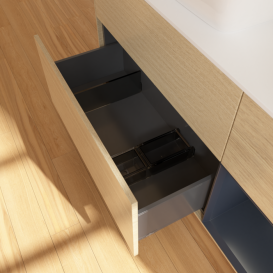 Тумба под раковину Villeroy & Boch Finion 120х50,1 см с подсветкой МДФ шпон дуба/стекло белое матовое F811HGPC