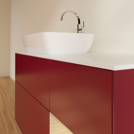 Тумба под раковину Villeroy & Boch Finion 120х50,1 см с подсветкой МДФ пион матовый лак/стекло белое матовое F811PCHB