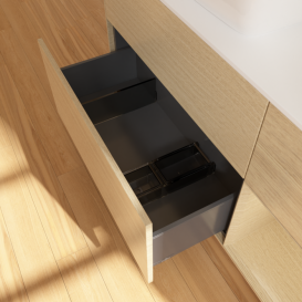 Тумба под раковину Villeroy & Boch Finion 120х50,1 см с подсветкой МДФ шпон дуба/стекло белое матовое F811PCPC