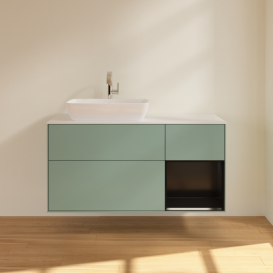 Тумба под раковину Villeroy & Boch Finion 120х50,1 см с подсветкой МДФ оливковый матовый лак/стекло белое матовое F811PDGM