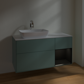 Тумба под раковину Villeroy & Boch Finion 120х50,1 см с подсветкой МДФ оливковый матовый лак/стекло белое матовое F811PDGM