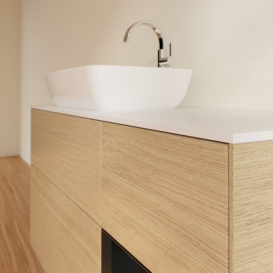 Тумба под раковину Villeroy & Boch Finion 120х50,1 см с подсветкой МДФ шпон дуба/стекло белое матовое F811PDPC