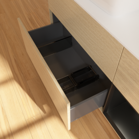 Тумба под раковину Villeroy & Boch Finion 120х50,1 см с подсветкой МДФ шпон дуба/стекло белое матовое F811PDPC