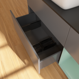 Тумба под раковину Villeroy & Boch Finion 120х50,1 см с подсветкой МДФ антрацит матовый лак/стекло черное матовое F812GMGK