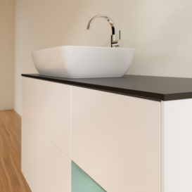 Тумба под раковину Villeroy & Boch Finion 120х50,1 см с подсветкой МДФ белый матовый лак/стекло черное матовое F812GMMT