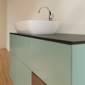 Тумба под раковину Villeroy & Boch Finion 120х50,1 см с подсветкой МДФ оливковый матовый лак/стекло черное матовое F812GNGM