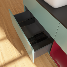 Тумба под раковину Villeroy & Boch Finion 120х50,1 см с подсветкой МДФ оливковый матовый лак/стекло черное матовое F812HBGM