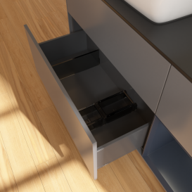 Тумба под раковину Villeroy & Boch Finion 120х50,1 см с подсветкой МДФ антрацит матовый лак/стекло черное матовое F812HGGK