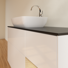 Тумба под раковину Villeroy & Boch Finion 120х50,1 см с подсветкой МДФ глянцевый белый лак/стекло черное матовое F812PCGF