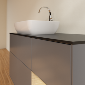 Тумба под раковину Villeroy & Boch Finion 120х50,1 см с подсветкой МДФ антрацит матовый лак/стекло черное матовое F812PCGK