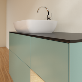 Тумба под раковину Villeroy & Boch Finion 120х50,1 см с подсветкой МДФ оливковый матовый лак/стекло черное матовое F812PCGM