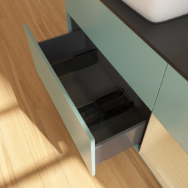 Тумба под раковину Villeroy & Boch Finion 120х50,1 см с подсветкой МДФ оливковый матовый лак/стекло черное матовое F812PCGM