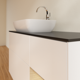 Тумба под раковину Villeroy & Boch Finion 120х50,1 см с подсветкой МДФ белый матовый лак/стекло черное матовое F812PCMT