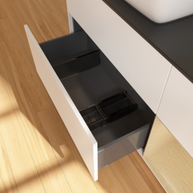 Тумба под раковину Villeroy & Boch Finion 120х50,1 см с подсветкой МДФ белый матовый лак/стекло черное матовое F812PCMT