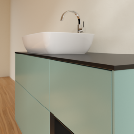 Тумба под раковину Villeroy & Boch Finion 120х50,1 см с подсветкой МДФ оливковый матовый лак/стекло черное матовое F812PDGM