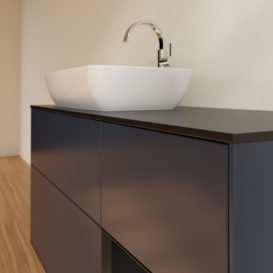 Тумба под раковину Villeroy & Boch Finion 120х50,1 см с подсветкой МДФ темно-синий матовый лак/стекло черное матовое F812PDHG