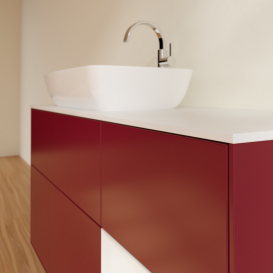 Тумба под раковину Villeroy & Boch Finion 120х50,1 см с подсветкой МДФ пион матовый лак/стекло белое матовое G811GFHB