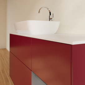 Тумба под раковину Villeroy & Boch Finion 120х50,1 см с подсветкой МДФ пион матовый лак/стекло белое матовое G811GKHB