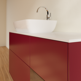 Тумба под раковину Villeroy & Boch Finion 120х50,1 см с подсветкой МДФ пион матовый лак/стекло белое матовое G811GNHB