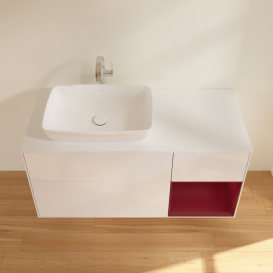 Тумба под раковину Villeroy & Boch Finion 120х50,1 см с подсветкой МДФ глянцевый белый лак/стекло белое матовое G811HBGF