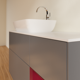 Тумба под раковину Villeroy & Boch Finion 120х50,1 см с подсветкой МДФ антрацит матовый лак/стекло белое матовое G811HBGK