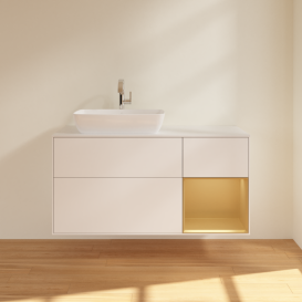 Тумба под раковину Villeroy & Boch Finion 120х50,1 см с подсветкой МДФ белый матовый лак/стекло белое матовое G811HFMT