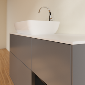 Тумба под раковину Villeroy & Boch Finion 120х50,1 см с подсветкой МДФ антрацит матовый лак/стекло белое матовое G811PDGK