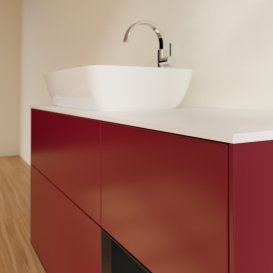 Тумба под раковину Villeroy & Boch Finion 120х50,1 см с подсветкой МДФ пион матовый лак/стекло белое матовое G811PDHB