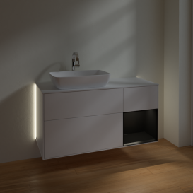 Тумба під раковину Villeroy & Boch Finion 120х50,1 см із підсвічуванням МДФ білий матовий лак/скло біле матове G811PDMT