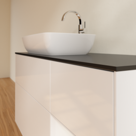 Тумба под раковину Villeroy & Boch Finion 120х50,1 см с подсветкой МДФ глянцевый белый лак/стекло черное матовое G812GFGF