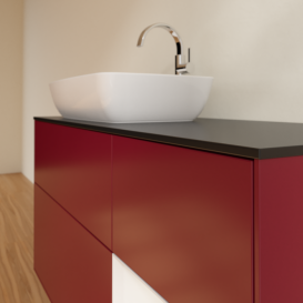 Тумба под раковину Villeroy & Boch Finion 120х50,1 см с подсветкой МДФ пион матовый лак/стекло черное матовое G812GFHB