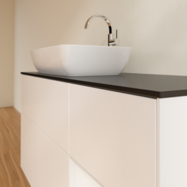 Тумба под раковину Villeroy & Boch Finion 120х50,1 см с подсветкой МДФ белый матовый лак/стекло черное матовое G812GFMT