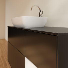 Тумба под раковину Villeroy & Boch Finion 120х50,1 см с подсветкой МДФ черный матовый лак/стекло черное матовое G812GFPD