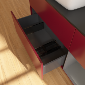 Тумба под раковину Villeroy & Boch Finion 120х50,1 см с подсветкой МДФ пион матовый лак/стекло черное матовое G812GKHB