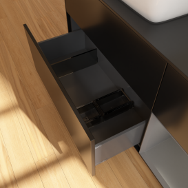 Тумба под раковину Villeroy & Boch Finion 120х50,1 см с подсветкой МДФ черный матовый лак/стекло черное матовое G812GKPD