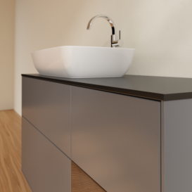 Тумба под раковину Villeroy & Boch Finion 120х50,1 см с подсветкой МДФ антрацит матовый лак/стекло черное матовое G812GNGK