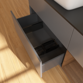 Тумба под раковину Villeroy & Boch Finion 120х50,1 см с подсветкой МДФ антрацит матовый лак/стекло черное матовое G812GNGK