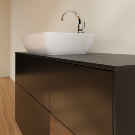 Тумба под раковину Villeroy & Boch Finion 120х50,1 см с подсветкой МДФ черный матовый лак/стекло черное матовое G812GNPD