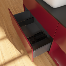 Тумба под раковину Villeroy & Boch Finion 120х50,1 см с подсветкой МДФ пион матовый лак/стекло черное матовое G812HBHB