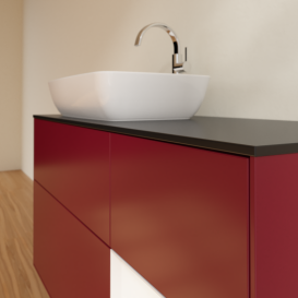 Тумба под раковину Villeroy & Boch Finion 120х50,1 см с подсветкой МДФ пион матовый лак/стекло черное матовое G812MTHB