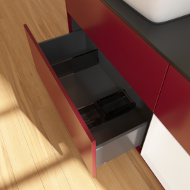 Тумба под раковину Villeroy & Boch Finion 120х50,1 см с подсветкой МДФ пион матовый лак/стекло черное матовое G812MTHB