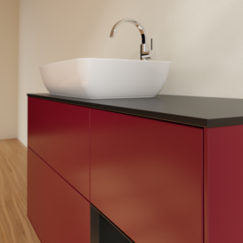 Тумба под раковину Villeroy & Boch Finion 120х50,1 см с подсветкой МДФ пион матовый лак/стекло черное матовое G812PDHB