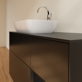 Тумба под раковину Villeroy & Boch Finion 120х50,1 см с подсветкой МДФ черный матовый лак/стекло черное матовое G812PDPD