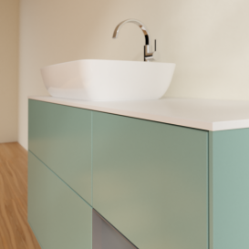 Тумба под раковину Villeroy & Boch Finion 120х50,1 см с подсветкой МДФ оливковый матовый лак/стекло белое матовое G811GKGM