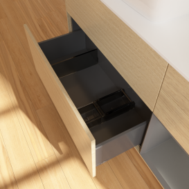 Тумба під раковину Villeroy & Boch Finion 120х50,1 см із підсвічуванням МДФ шпон дуба/скло біле матове G811GKPC