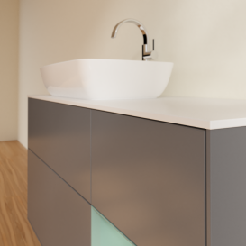 Тумба под раковину Villeroy & Boch Finion 120х50,1 см с подсветкой МДФ антрацит матовый лак/стекло белое матовое G811GMGK